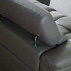 Modern Wall-Hugger Reclining Sofa with Electric Control - Genuine Leather