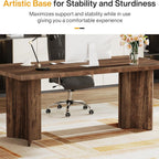 Vintage Executive Desk with Thickened Tabletop – Light Brown or Dark Brown