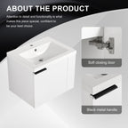 Modern Bathroom Vanity with Side Storage - Light Brown or White