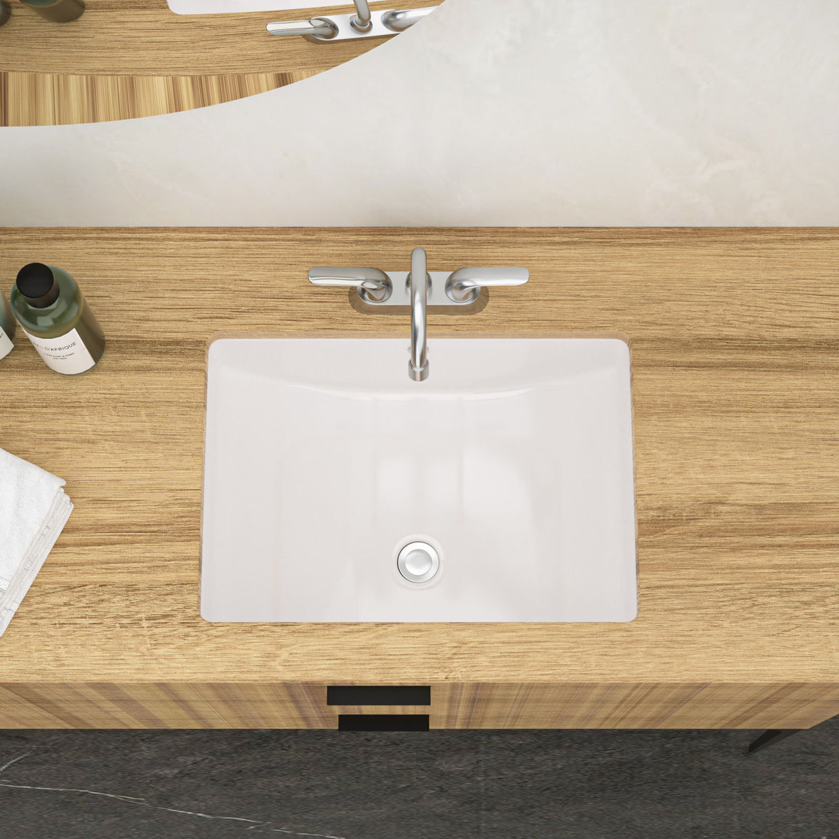 Modern Ceramic Undermount Bathroom Sink with Overflow - White or Black