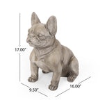 French Bulldog Garden Sculpture with Weather-Resistant Finish - Gray