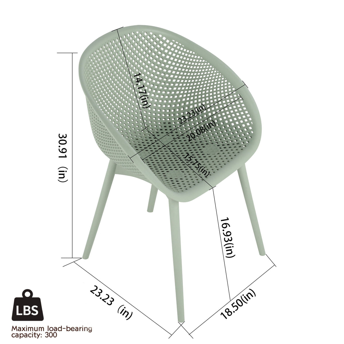 2 Piece Durable Single Chair With Hollow Out Design