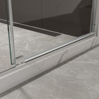 Pivot Shower Door with Tempered Glass and Soft-Close Hinge - Brushed Nickel