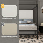 Canopy Bed With Tall Upholstered Headboard - 4 Poster Frame - Gold or Black