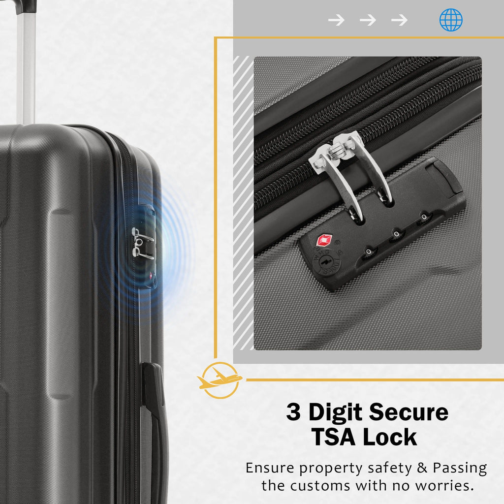 Expandable 2 Piece Luggage Set with TSA Lock and Spinner Wheels - Multiple Colors