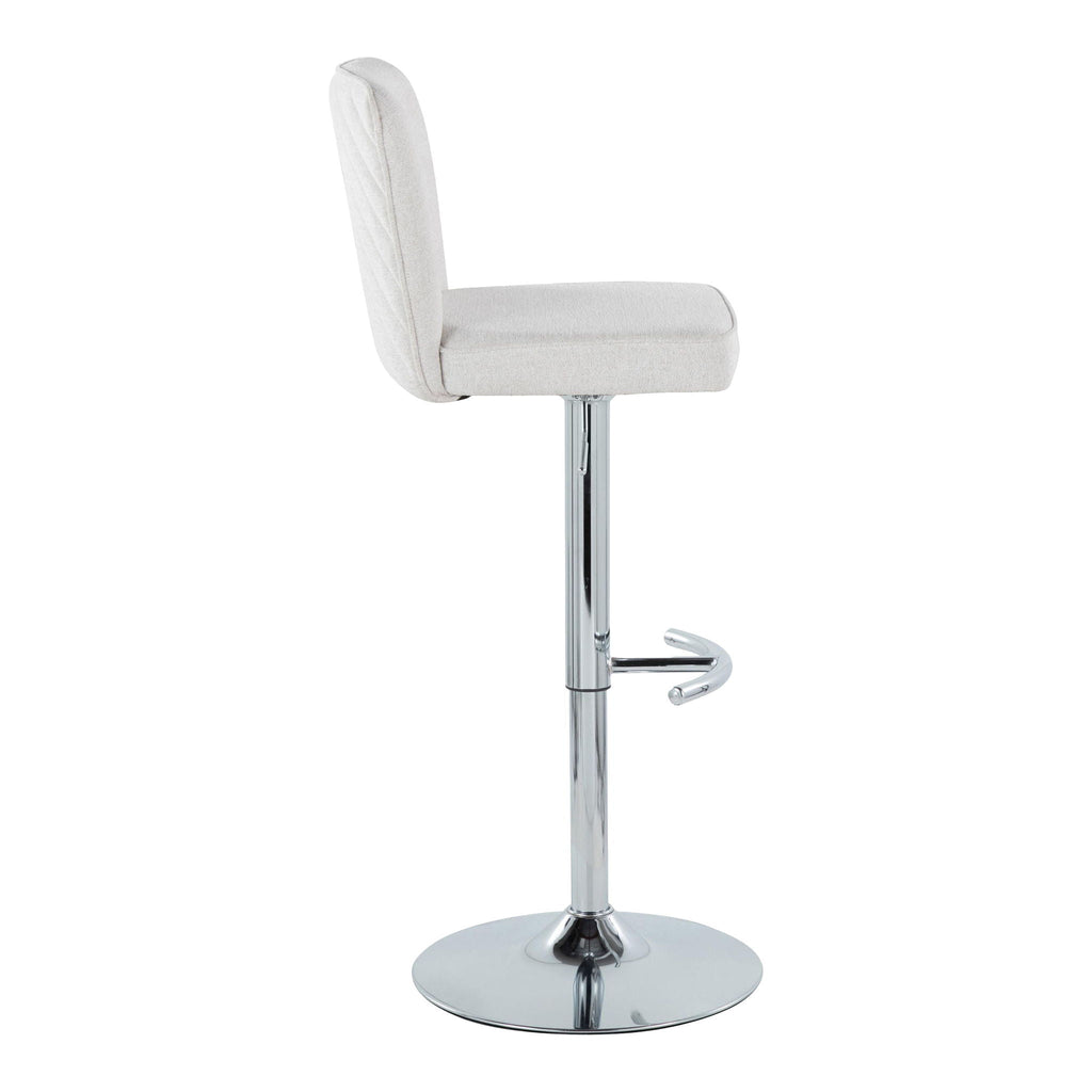 Contemporary Adjustable Barstool Set with Swivel & T Footrest - Black, White, Beige