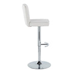 Contemporary Adjustable Barstool Set with Swivel & T Footrest - Black, White, Beige