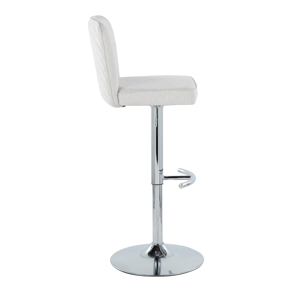 Contemporary Adjustable Barstool Set with Swivel & T Footrest - Black, White, Beige