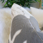 Autumn Vibes Leaf Accent Pillow with Soft Texture - Green, Dark Gray, Light Blue, Yellow, Orange