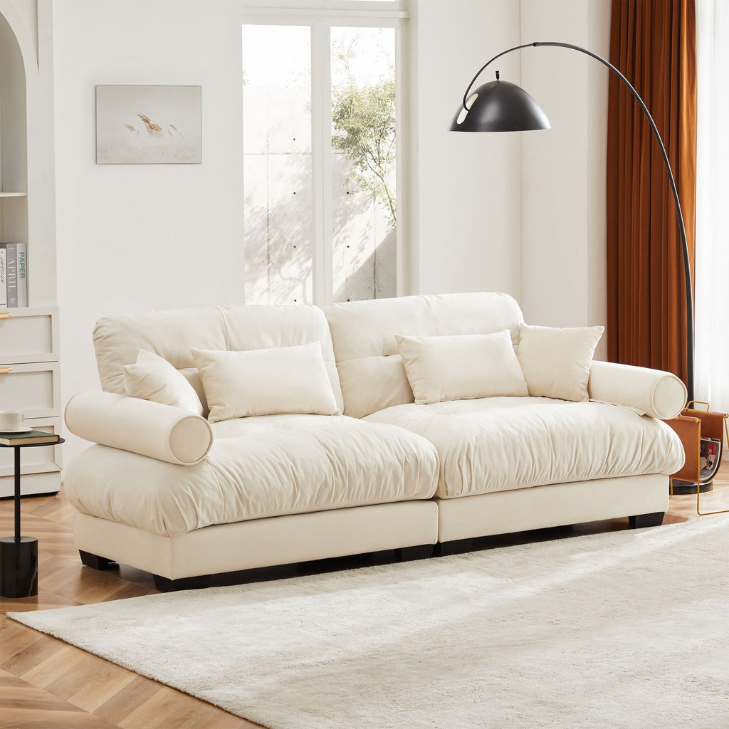 Modern Oversize Sofa with Cloud-Like Comfort - Fabric Stationary Sofa