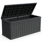 260 Gallon Large Outdoor Storage Deck Box with Lockable Lid - Black