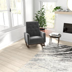 Mid-Century Modern Rocking Chair with High Density Foam Cushion - Dark Gray