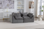 Cloud Couch Oversized Modular Sectional Sofa with Modular Design - Light Waffle Fabric