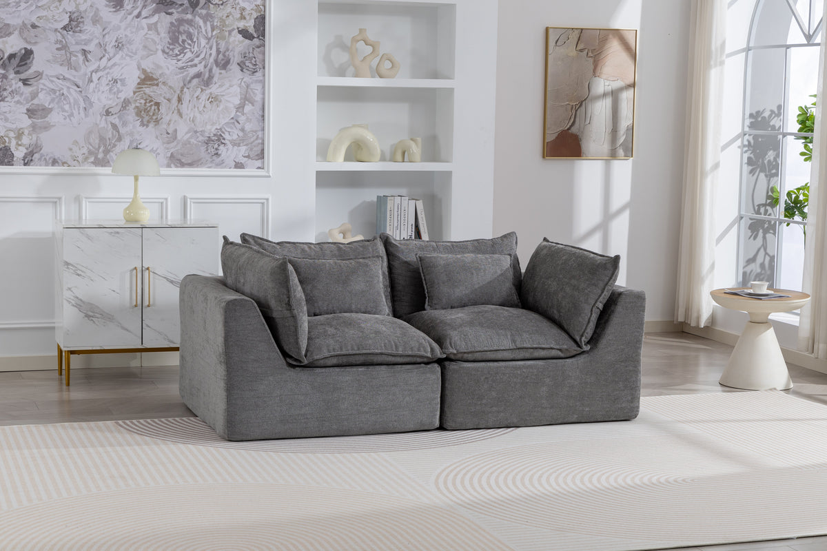 Cloud Couch Oversized Modular Sectional Sofa with Modular Design - Light Waffle Fabric