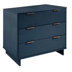 Solid Wood 3 Drawer Dresser with Ribbed Fronts - Multiple Colors