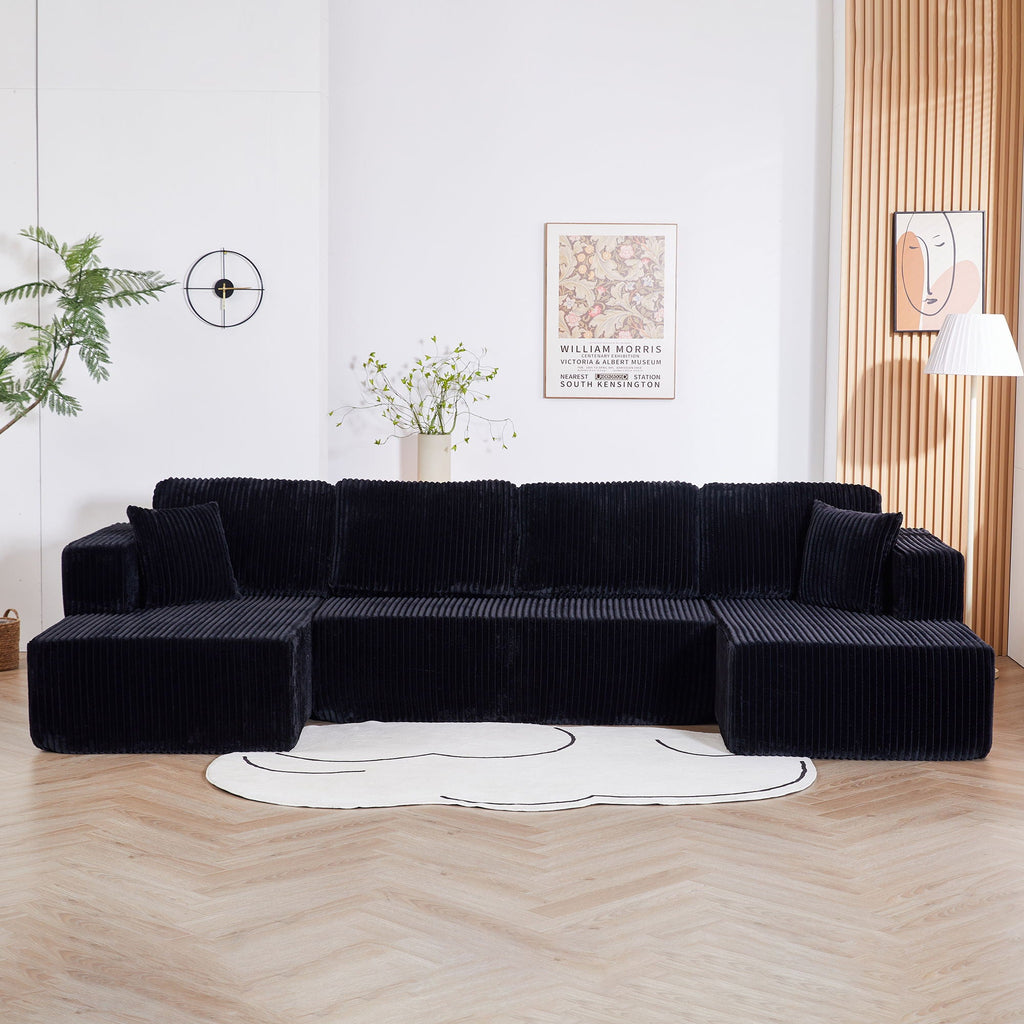 U-Shape Modular Sectional Sofa with Modular Design - Corduroy