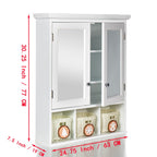 Bathroom Medicine Cabinet with Adjustable Shelves and Mirror - White