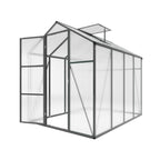 Windproof Greenhouse with Raised Base - Polycarbonate Panels - Black