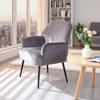 Upholstered Accent Armchair with Shell-Shaped Design - Multiple Colors