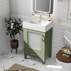 Bathroom Vanity with Ceramic Sink and Ample Storage - Blue, Green, or Black