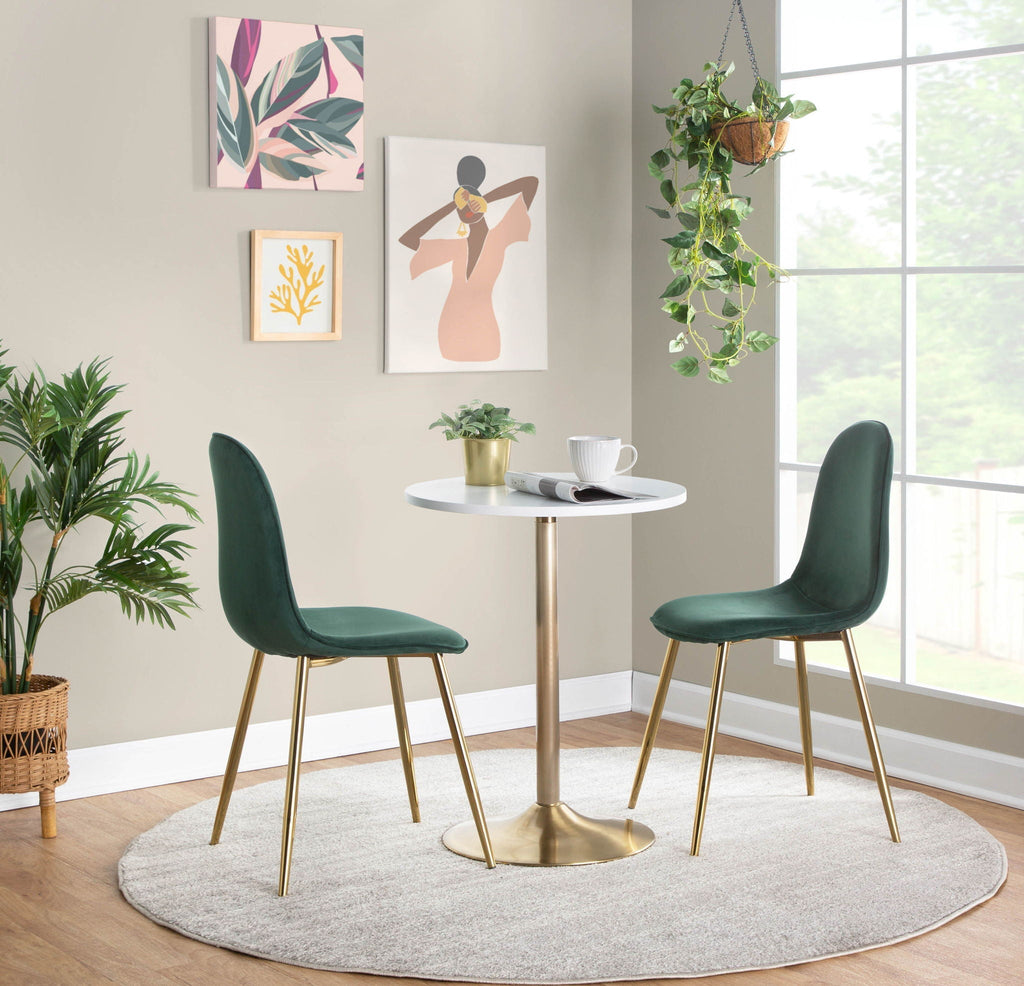Pebble Adjustable Height Table with Metal Base and Wood Top - White or Black