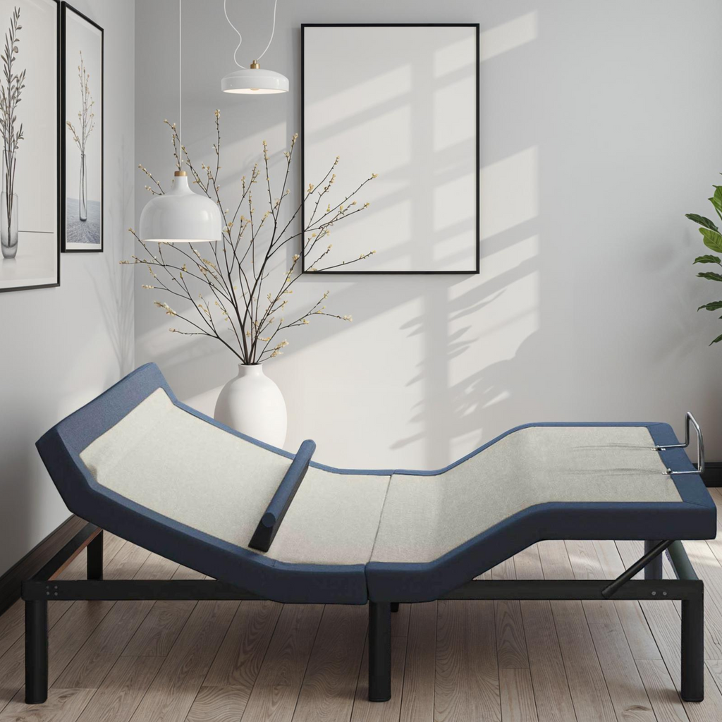 Twin XL Adjustable Bed Base with Head/Foot Tilt and Lumbar Adjustment - Blue Gray