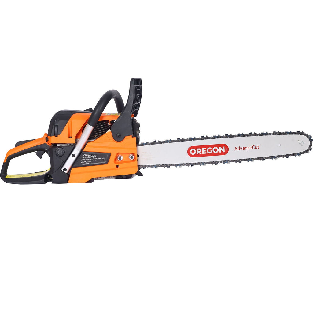 Gasoline Chainsaw 20" 52Cc with 2.6HP Engine - Orange