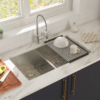 Modern Double Bowl Undermount Sink with 10" Deep Basins - Gray