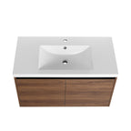 Bathroom Vanity Set with Resin Countertop Sink - Dark Brown