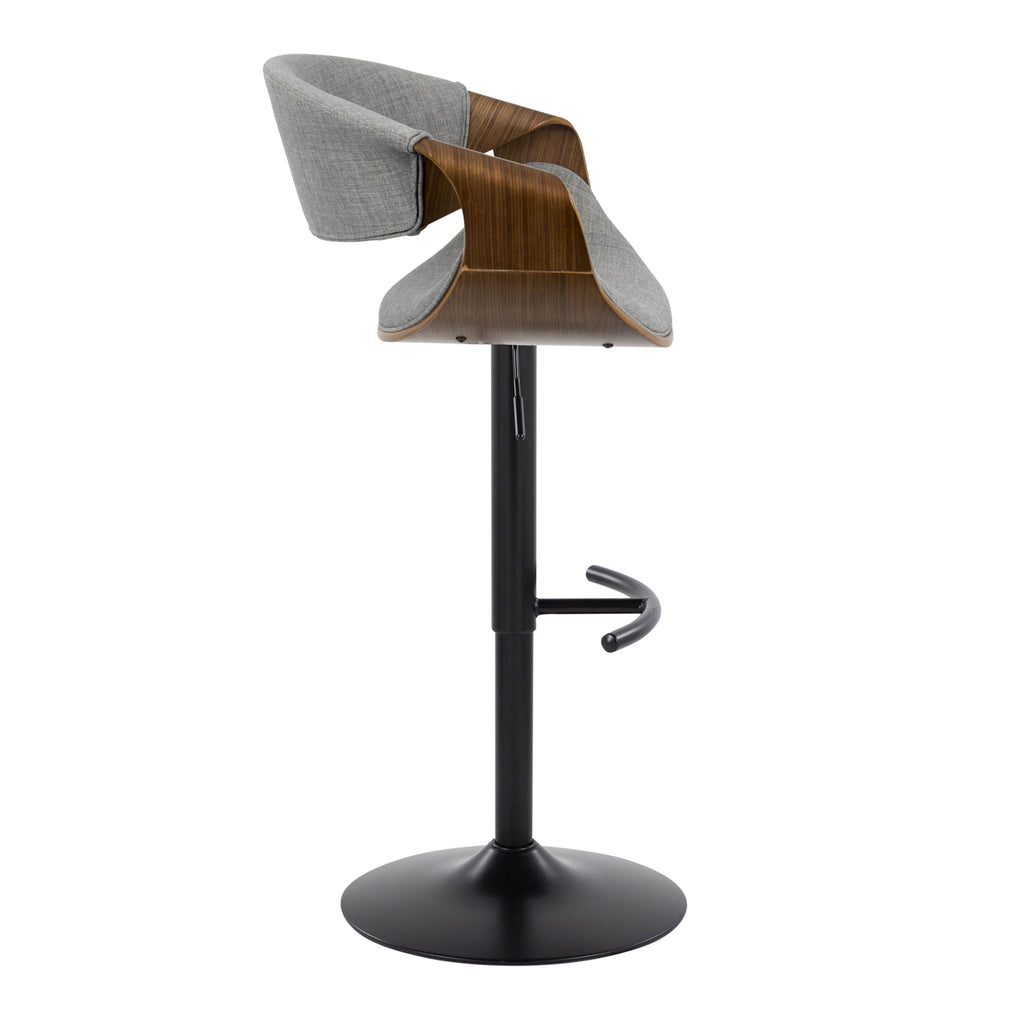 Mid Century Modern Adjustable Barstool Set with Swivel and T Footrest - Multiple Colors
