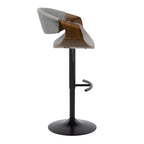 Mid Century Modern Adjustable Barstool Set with Swivel and T Footrest - Multiple Colors