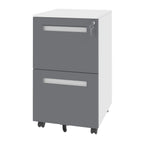 2-Drawer Mobile File Cabinet with Lock - White