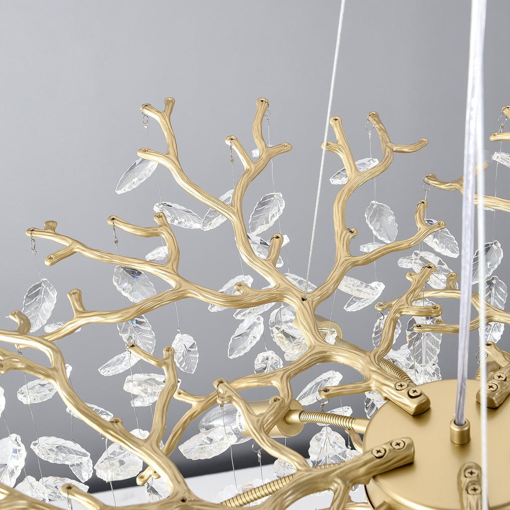 8-Light Crystal Chandelier with Gold Finish and Crystal Accents - Gold