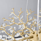 8-Light Crystal Chandelier with Gold Finish and Crystal Accents - Gold