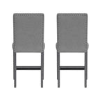 Zeph Upholstered Barstools Set of 2 with Comfortable Upholstery - Light Brown or Dark Gray
