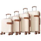 4 Piece Hard Shell Luggage Set with Spinner Wheels - Multiple Colors