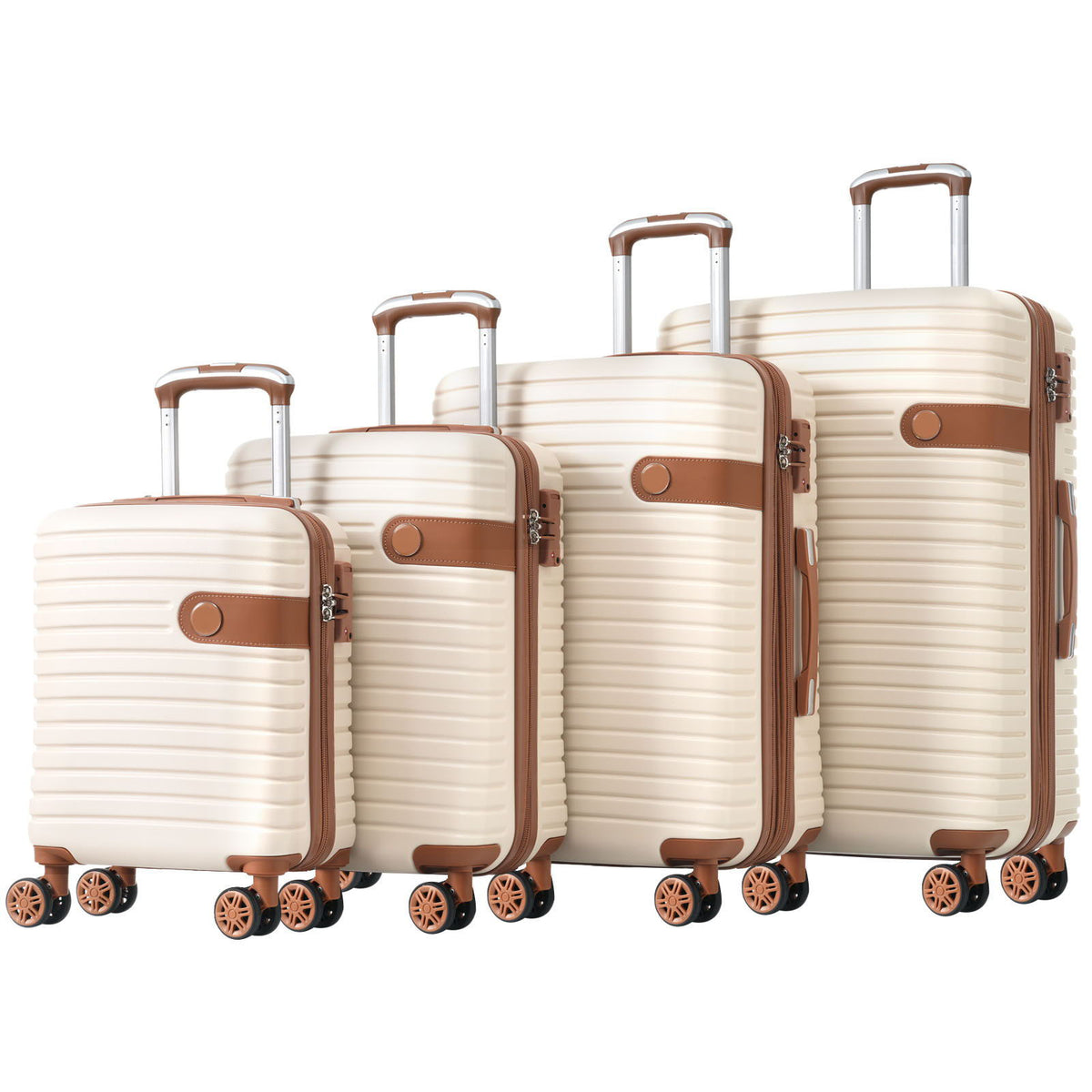 4 Piece Hard Shell Luggage Set with Spinner Wheels - Multiple Colors