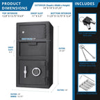 Large Depository Safe with Digital Keypad - Black