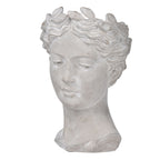 Greek Style Cement Head Planter with Durable Cement Construction - Gray