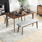 Carlos Upholstered Bench with High Density Foam Cushion - Gray