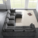 Modular Sectional Sofa with Movable Storage Ottoman - Chenille