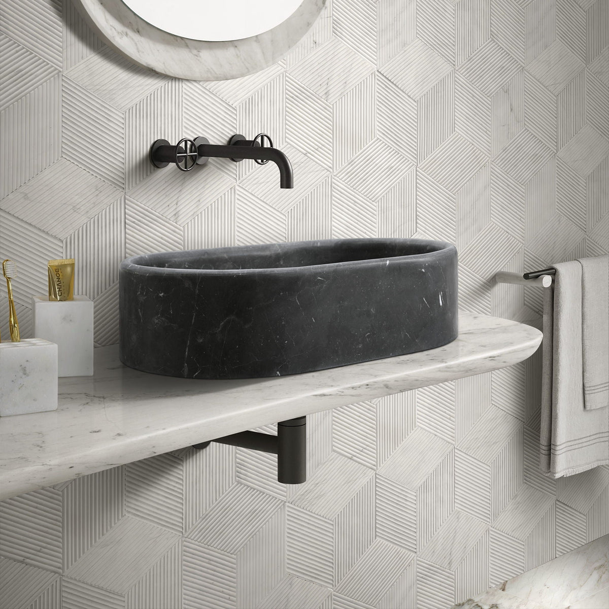 Semi Polished Bathroom Vessel Sink