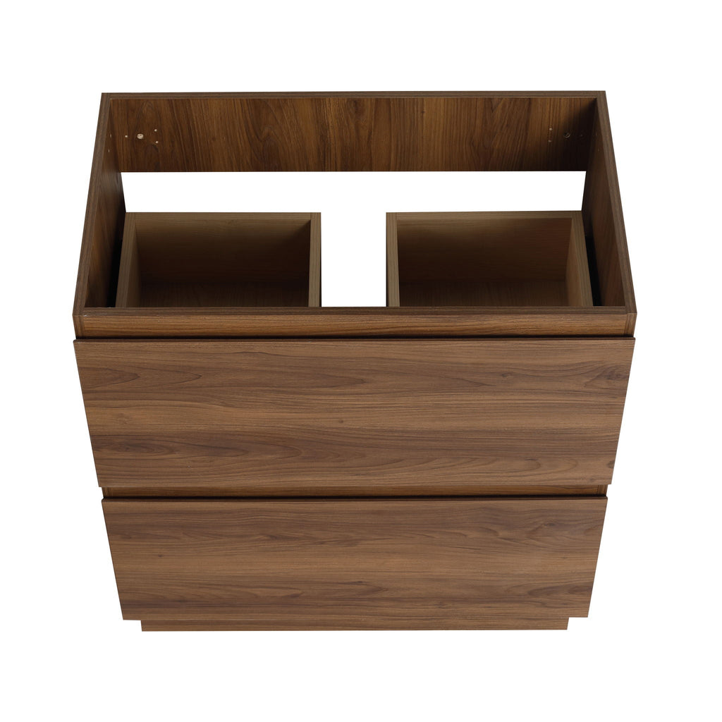 Modern Freestanding Bathroom Vanity Cabinet with Double Drawer - Light Brown or Dark Brown