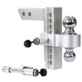 Aluminum Adjustable Trailer Drop Hitch with 8" Drop - Silver