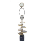 Smoke Agate-Slice Table Lamp with Marble Base - Genuine Agate