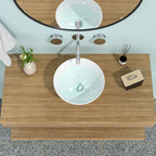 Modern Ceramic Circular Vessel Bathroom Sink with Stain Resistant Finish - White