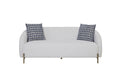 Rounded Sofa with Dacron-Wrapped Cushions and Sinuous Springs - White