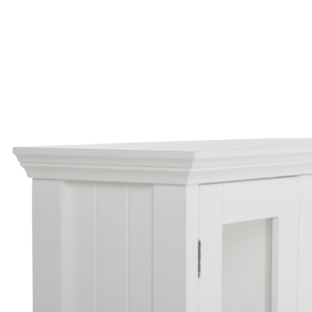 Double Door Wall Cabinet with Adjustable Shelves - Pure White