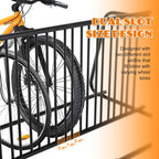 10-Bike Floor Rack with Double-Sided Storage - Metal