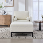 Farmhouse Upholstered Accent Chair With Ottoman